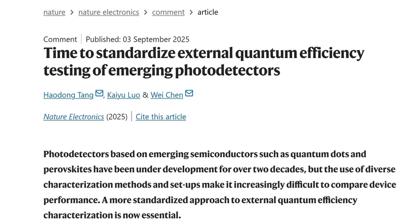 Comment Publised in Nature Electronics!