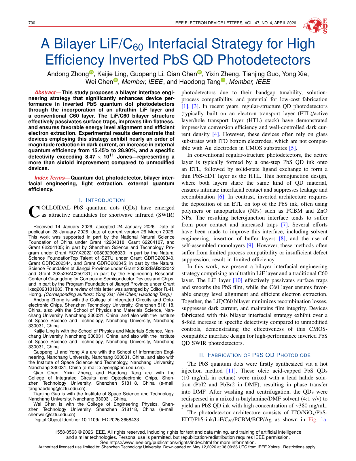 Bilayer LiF/C60 interfacial strategy paper cover